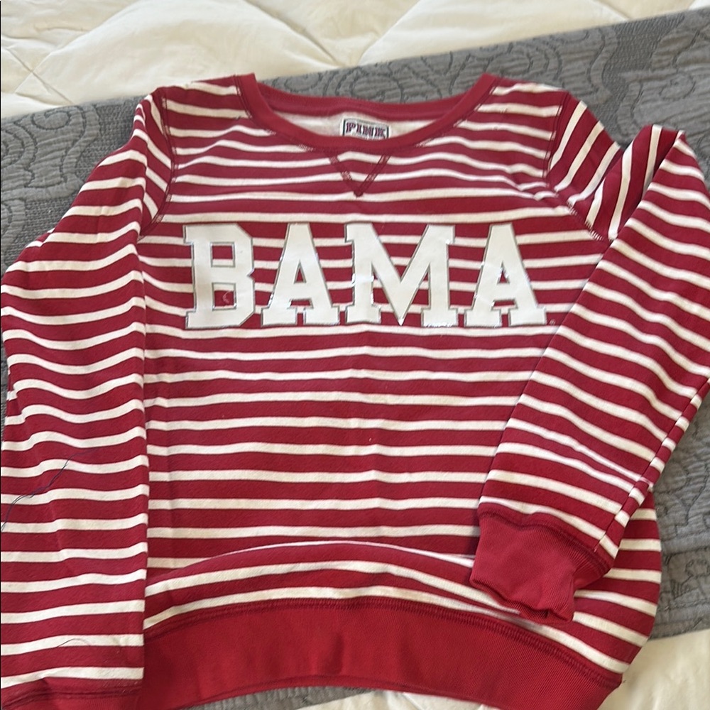 Red and White Striped BAMA Sweatshirt